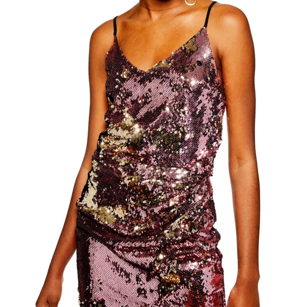 TOPSHOP Sequin Crop Top (Camisole)